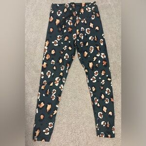 Women’s The Upside Dark Green and Leopard Drawstring Leggings Size Small